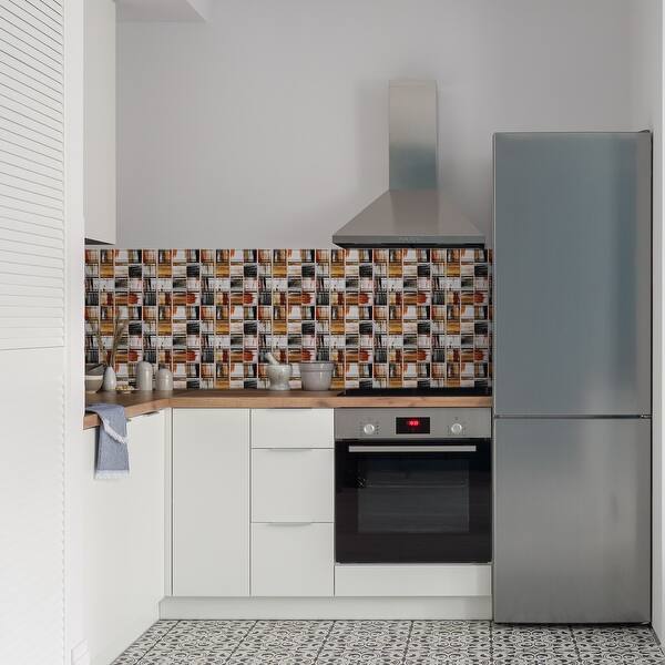 25 Sheets Peel and Stick Tiles Backsplash, 3.94"x3.94"x0.02" Multicolor